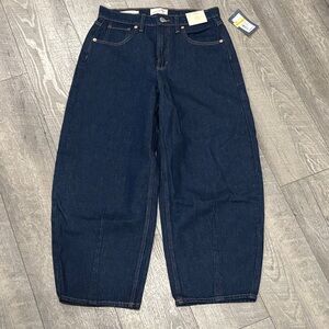 Easy barrel Dark Blue Wide-Leg Jeans